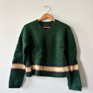 Abercrombie & Fitch Forest Green V-Neck Sweater